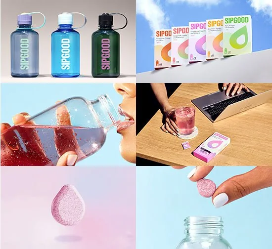 SIPGOOD natural water infusion drops and bottles