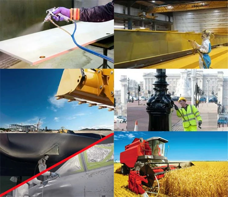 Ultrimax paints and coatings in use on vehicles, machinery and buildings